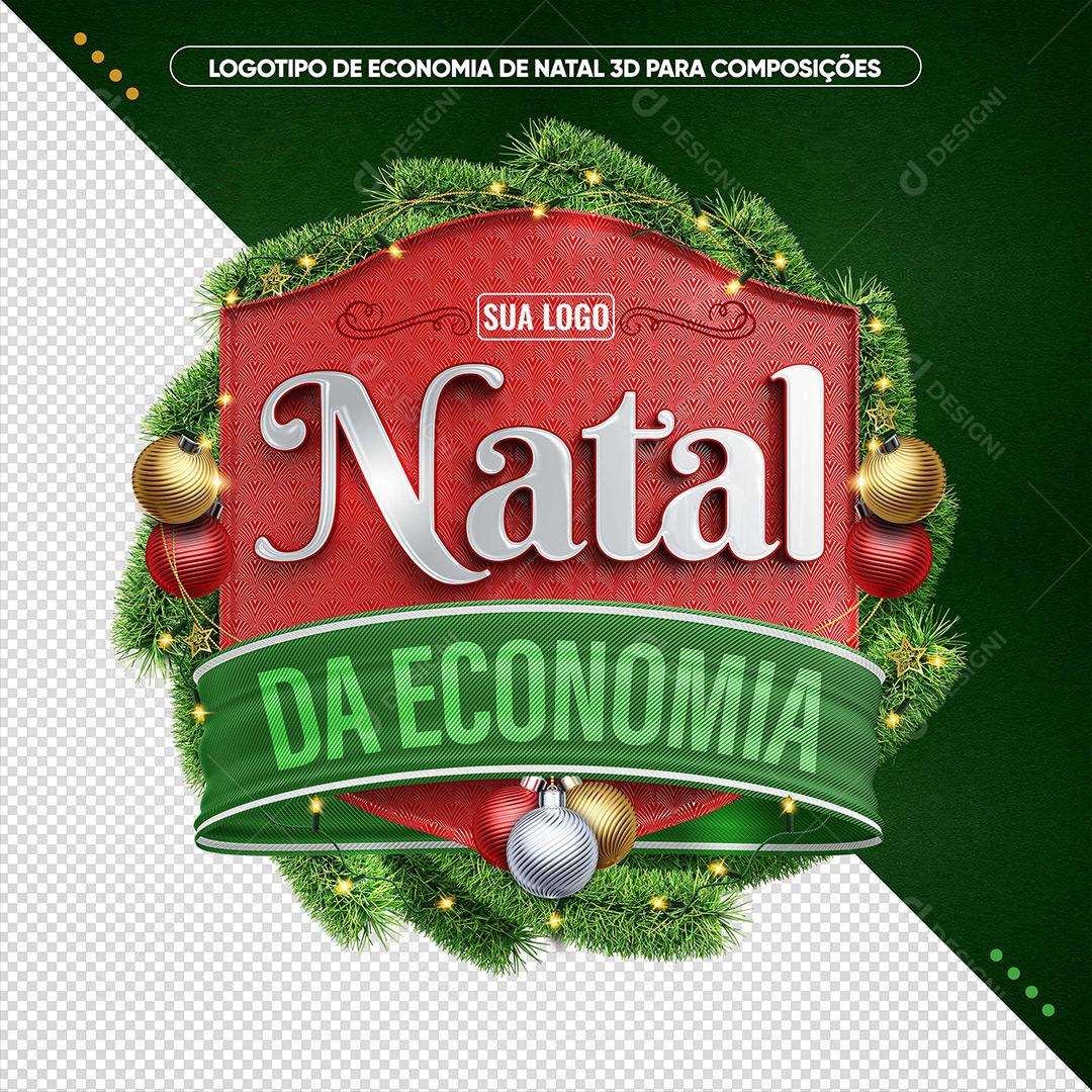 Social Media Logotipo 3D Da Economia Natalina Para Composiçâo PSD Editàvel