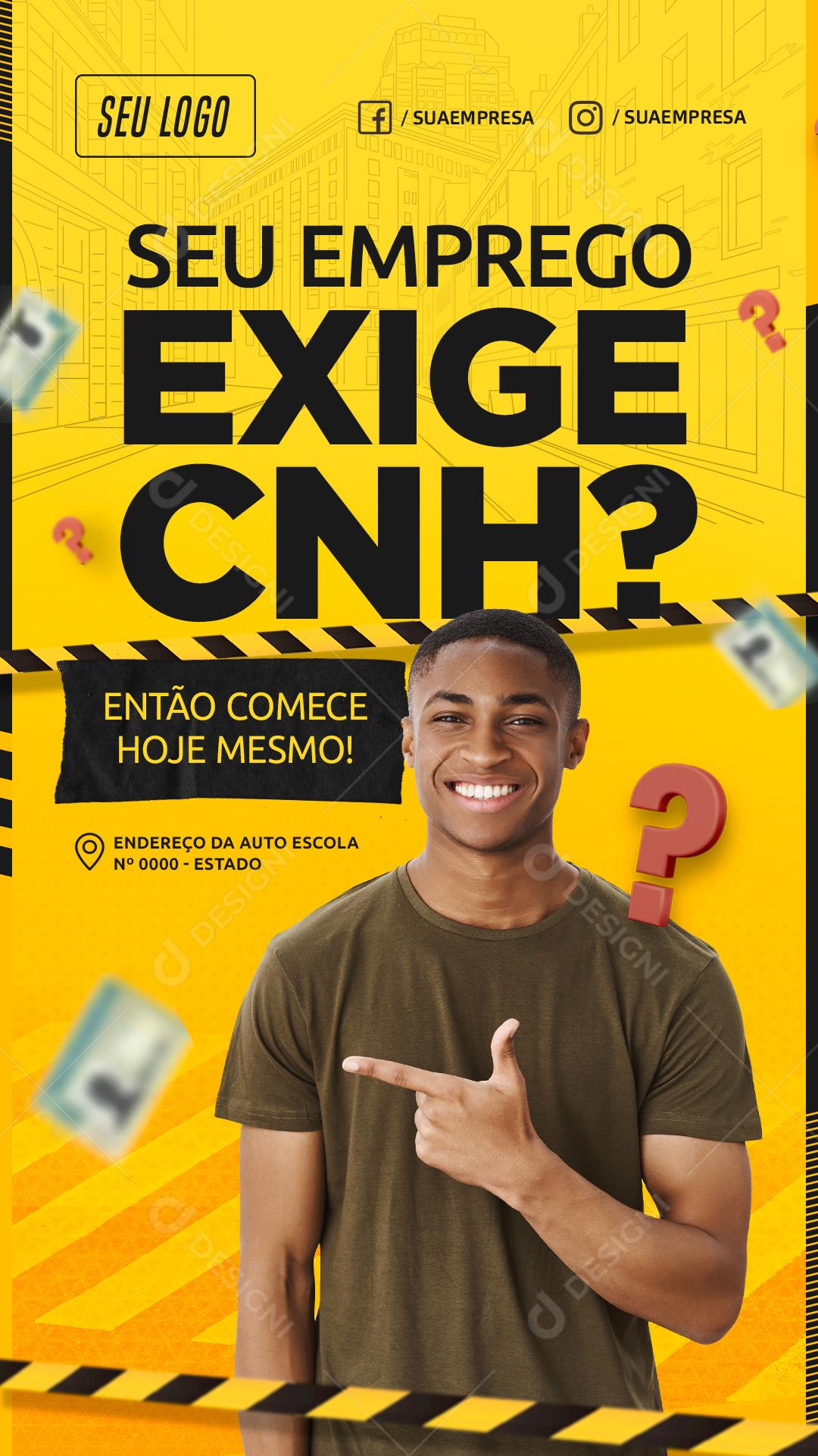 Seu Emprego Exige CNH Social Media PSD Editável