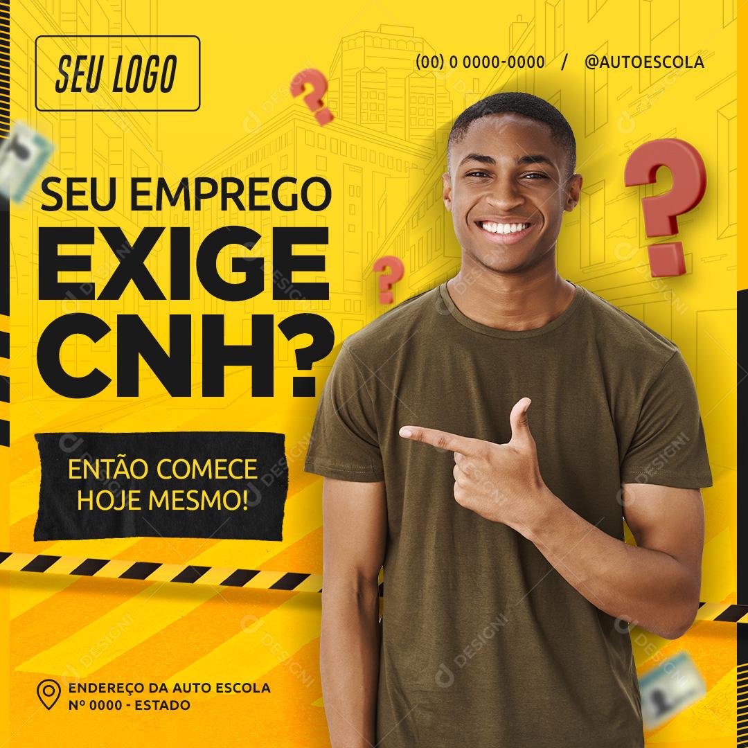 Seu Emprego Exige CNH Social Media PSD Editável