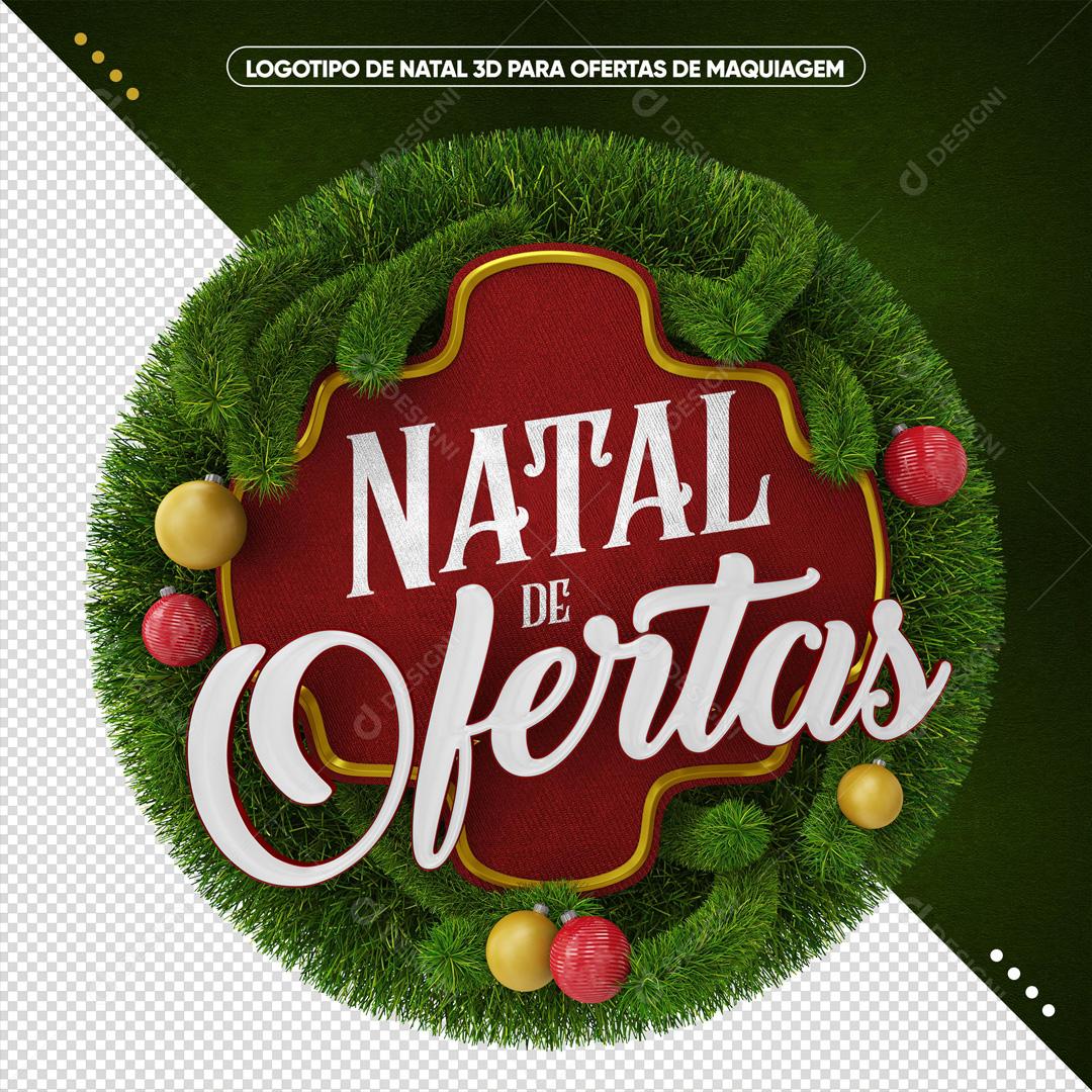 Selo 3D Para Composição Natal com Economia  PSD Texto Editável