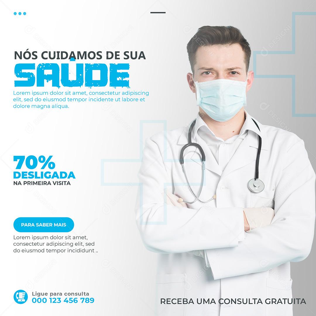 Social Media Banner De Medicina Nós Cuidamos De Sua Saúde PSD Editável