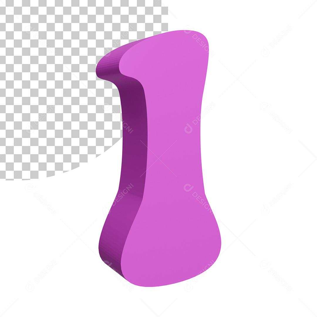 Elemento 3D 1 Roxo Para Composição PNG Trasparente Sem Fundo