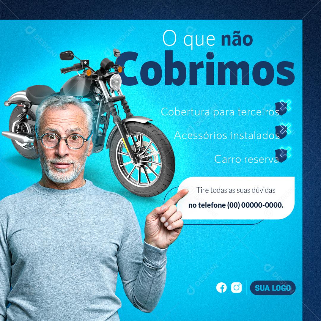Seguros De Automovéis Social Media Cobrimos  App PSD Editável