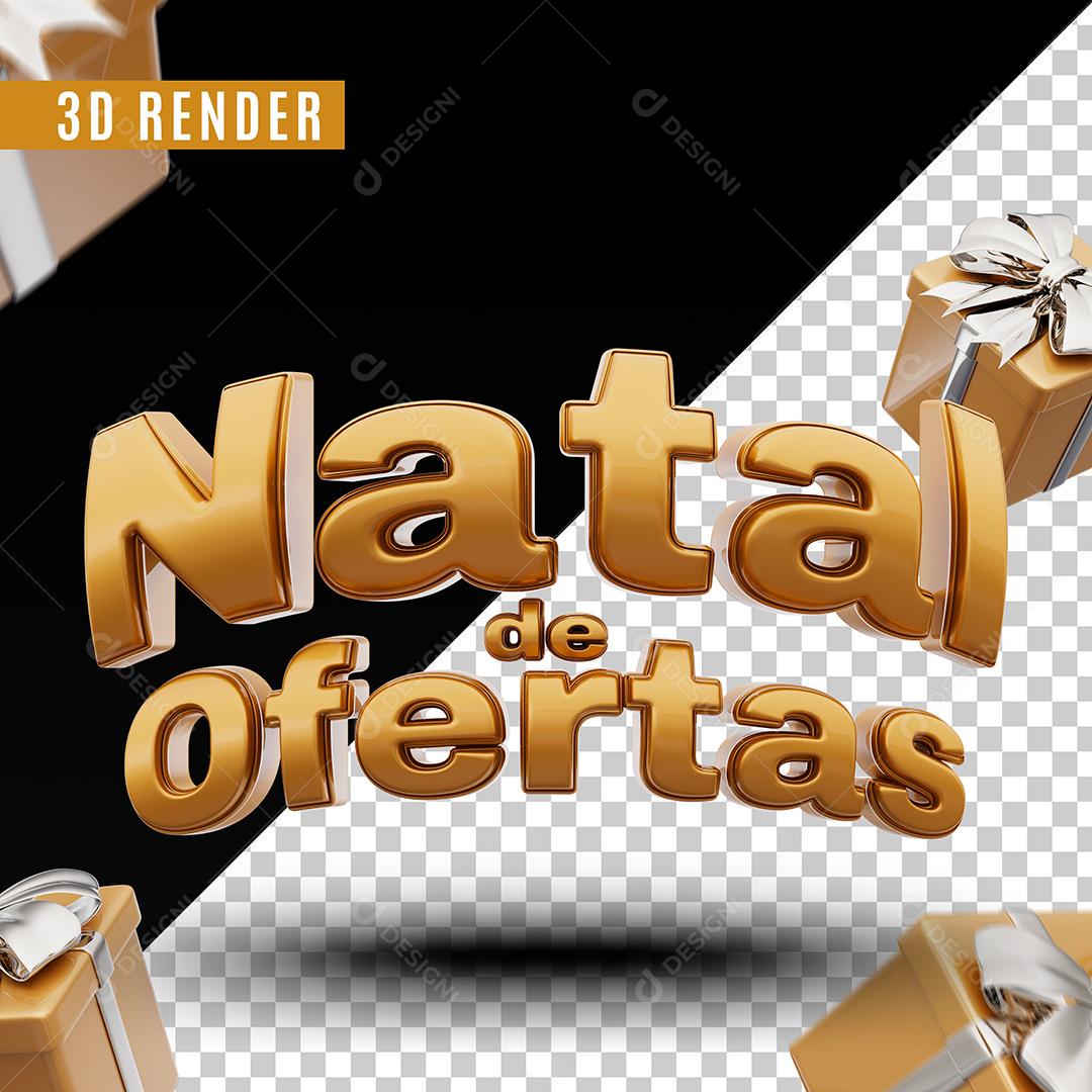 Social Media Natal De Ofertas Texto 3D Para Composição PSD Editável