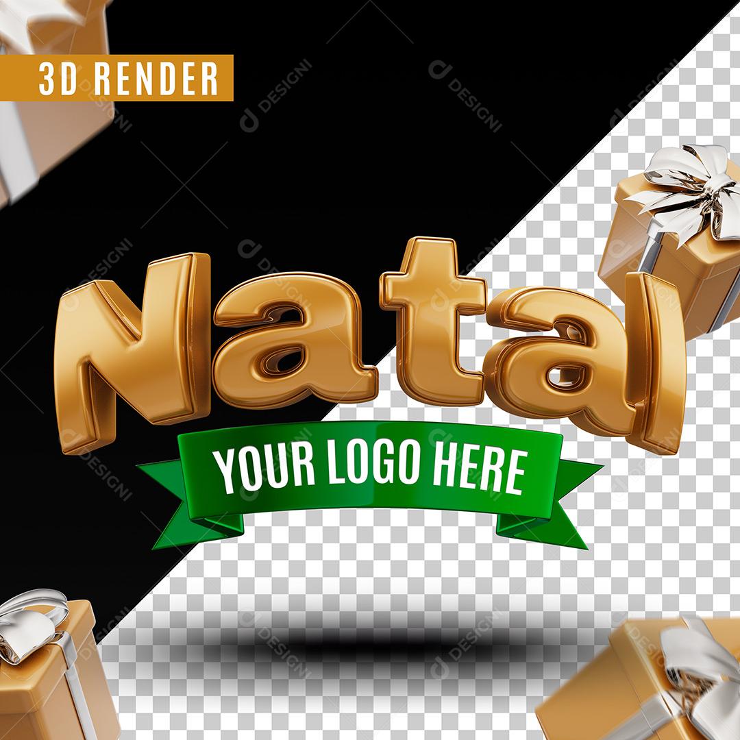 Social Media Texto 3D Natal Para Composição PSD Editável