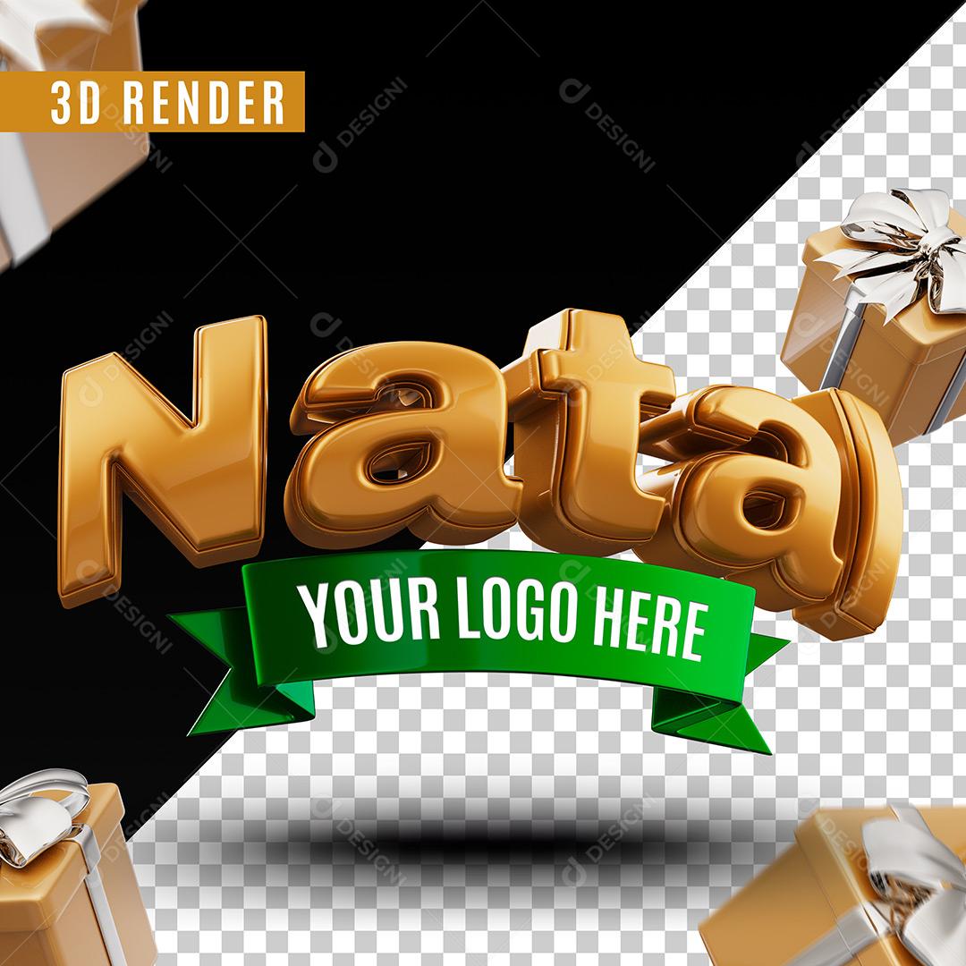 Natal Social Media Texto 3D Para Composição PSD Editável