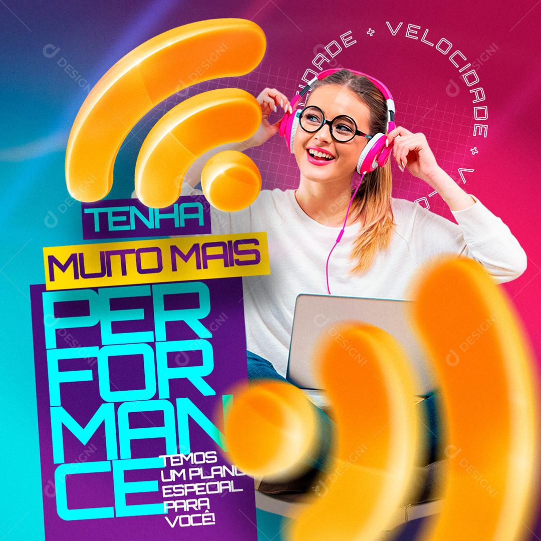 Social Media Internet Get Much More Performance Speed Editable PSD