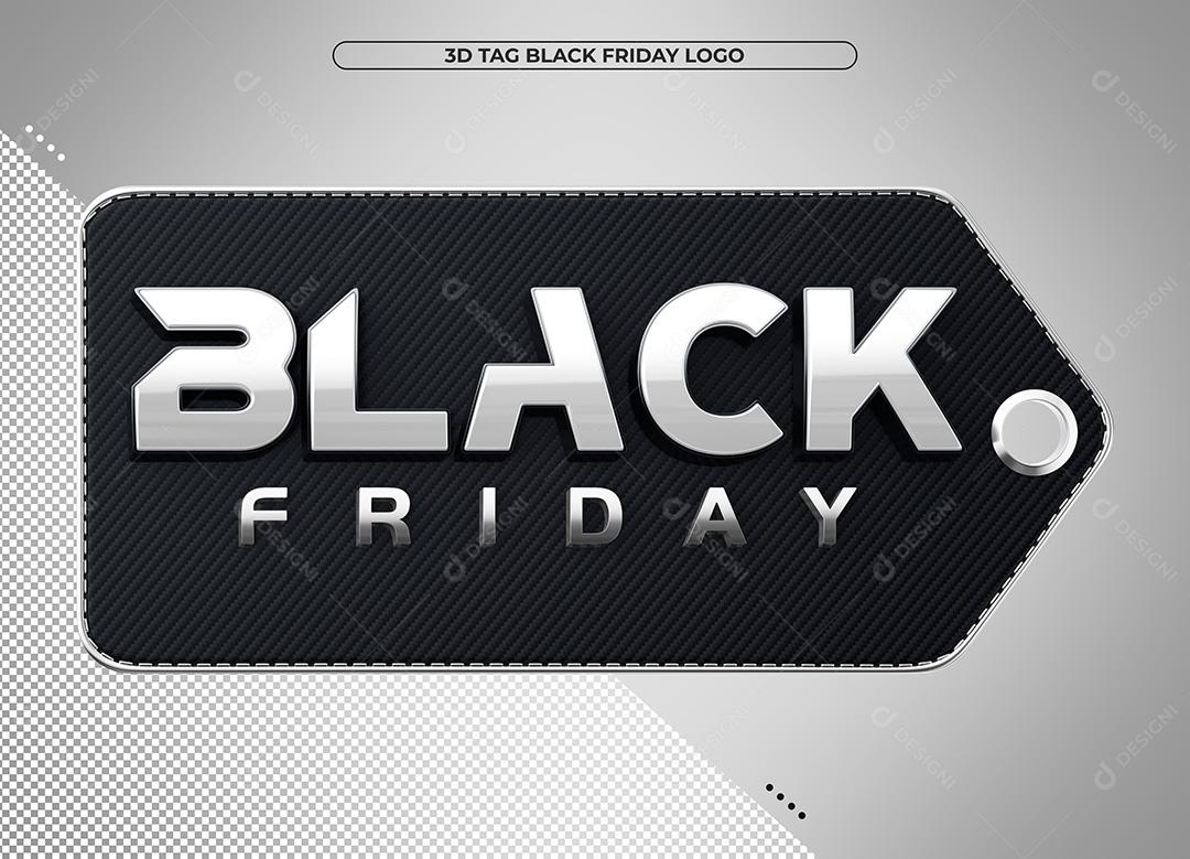 Selo 3D para Composição Black Friday PSD