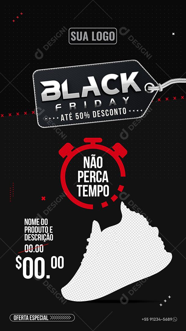 Post Story Black Friday Sapatos Até 50% De Desconto Social Media PSD Editável