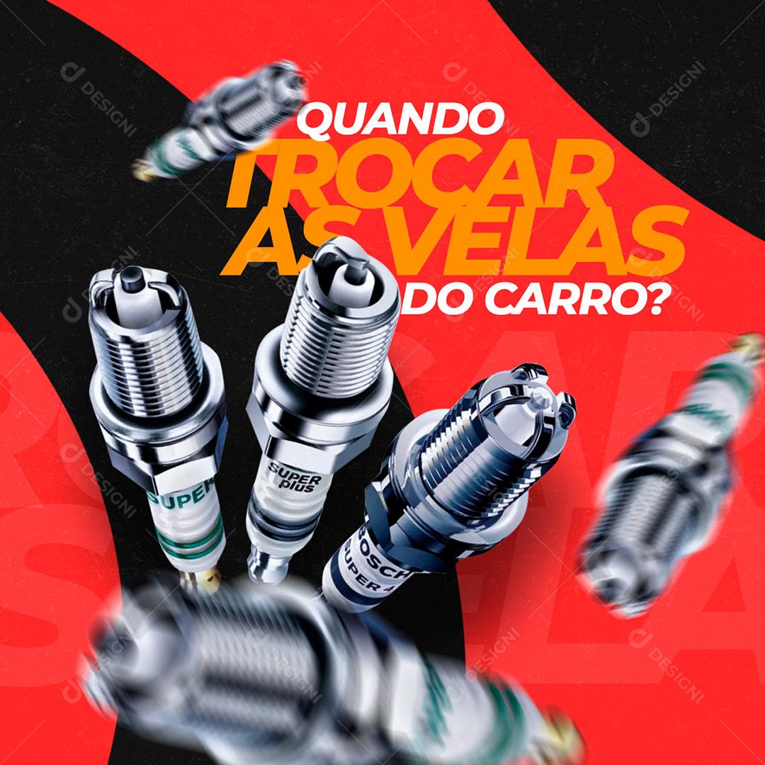 Social Media Borracharia Trocar As Velas Do Carro PSD Editável