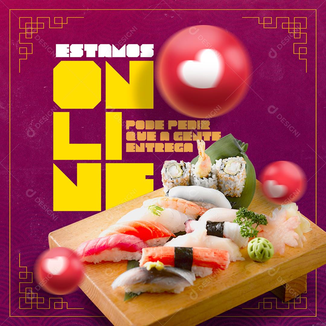 Social Media Comida Japoneza Delivery Sushi PSD Editável