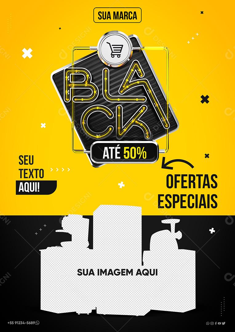 Post Black Friday Eletrodomésticos Até 50% De Desconto Social Media PSD Editável