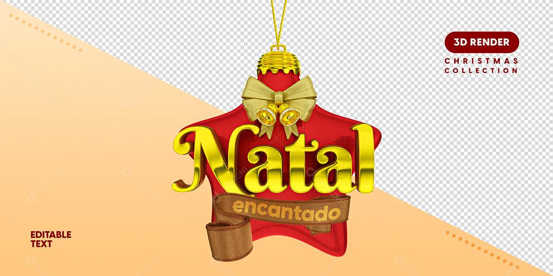Social Media Natal Encantado Banner 3D  Para Composição PSD Editável