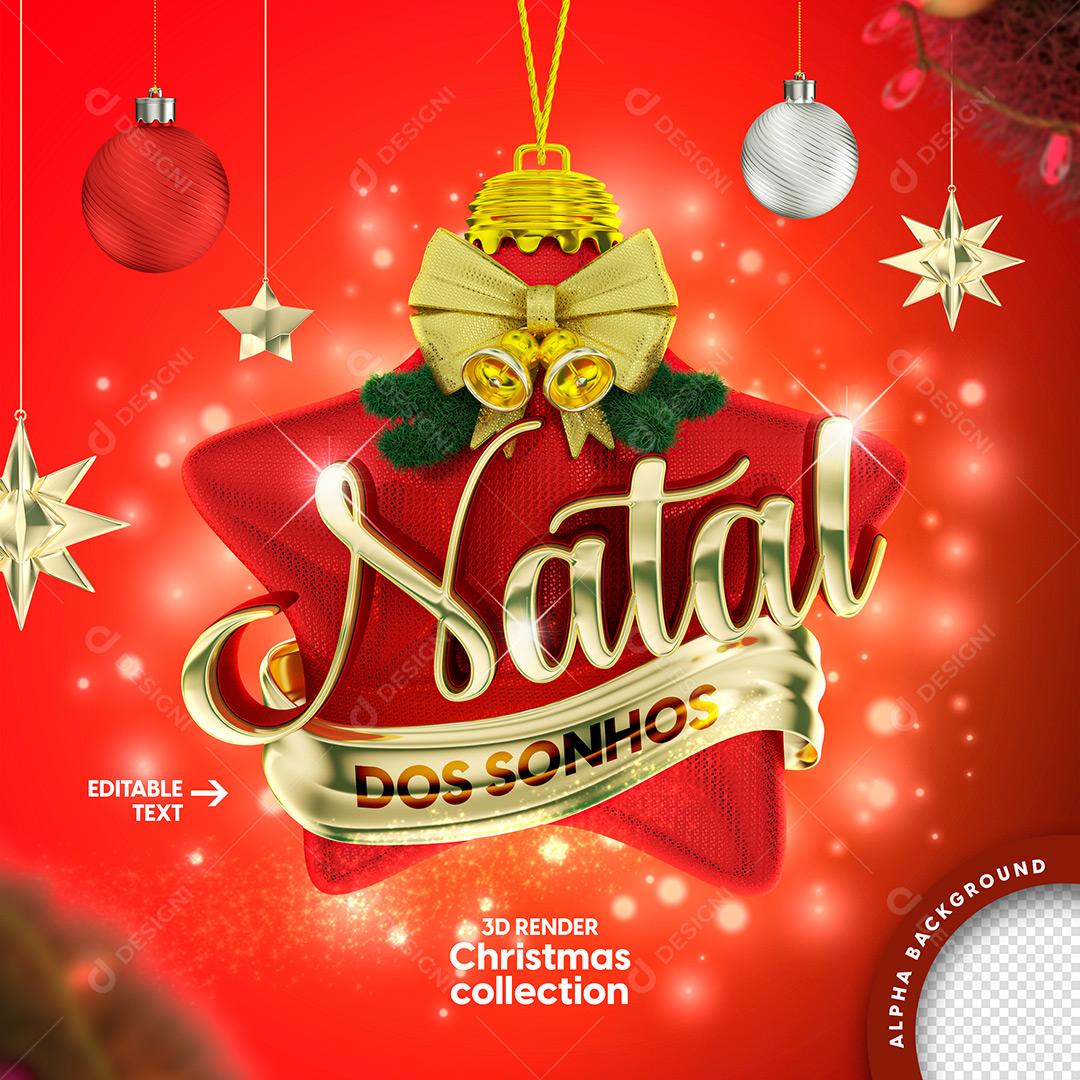 Social Media Natal Dos Sonhos  Ofertas Elemento 3D Para Composição PSD Editável