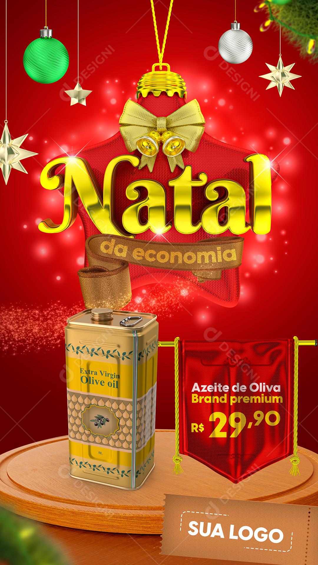 Social Media Elemento 3D De Natal Da Economia PSD Editável