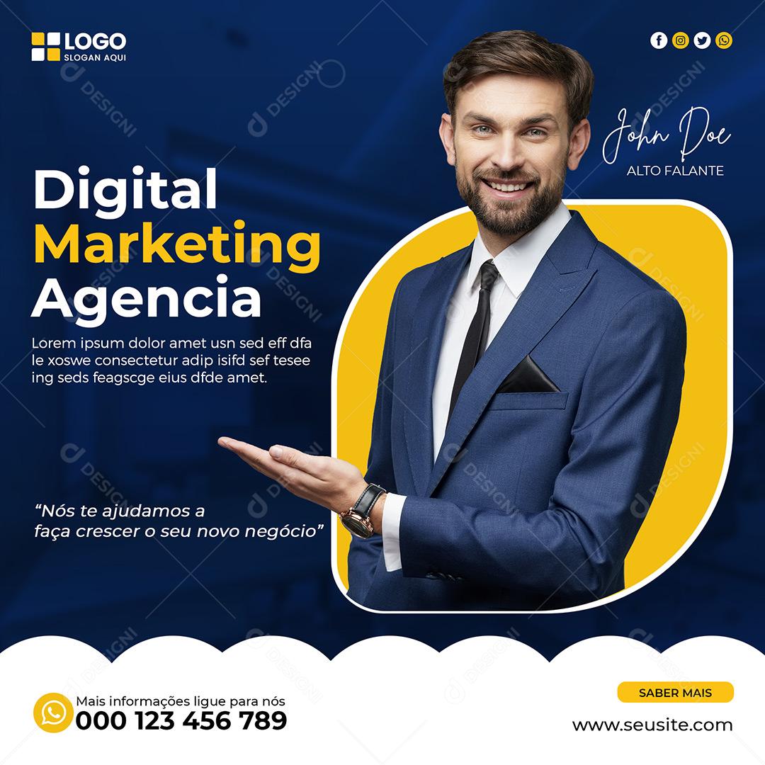 Social Media Marketings Digital Agências Audiências PSD Editável