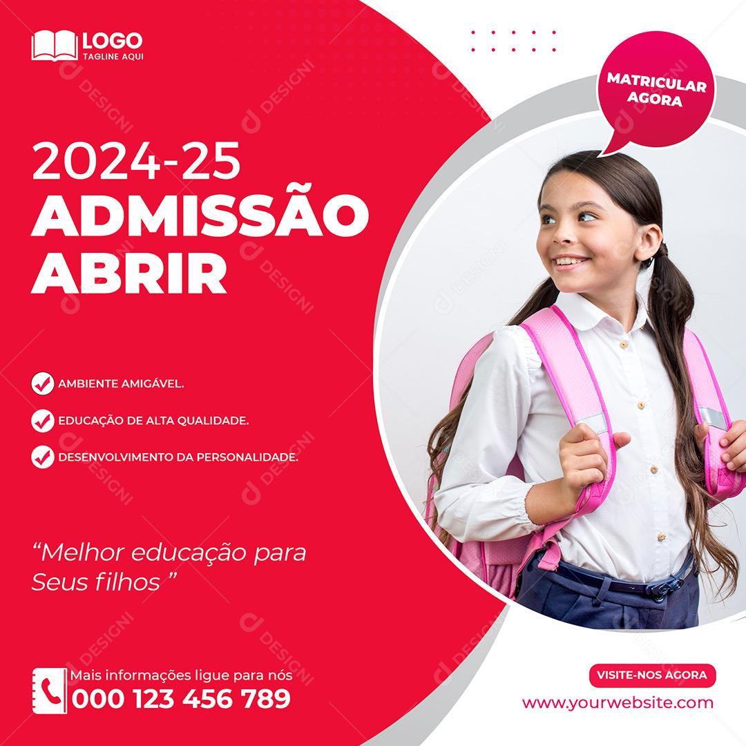 Social Media Colégio Admissão PSD Editável