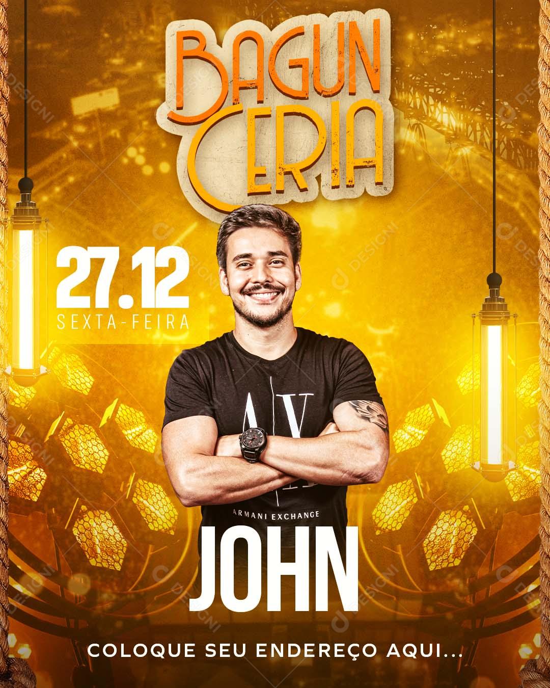 Feed Flayer Bagunceirra Jhon Social Media PSD Editável