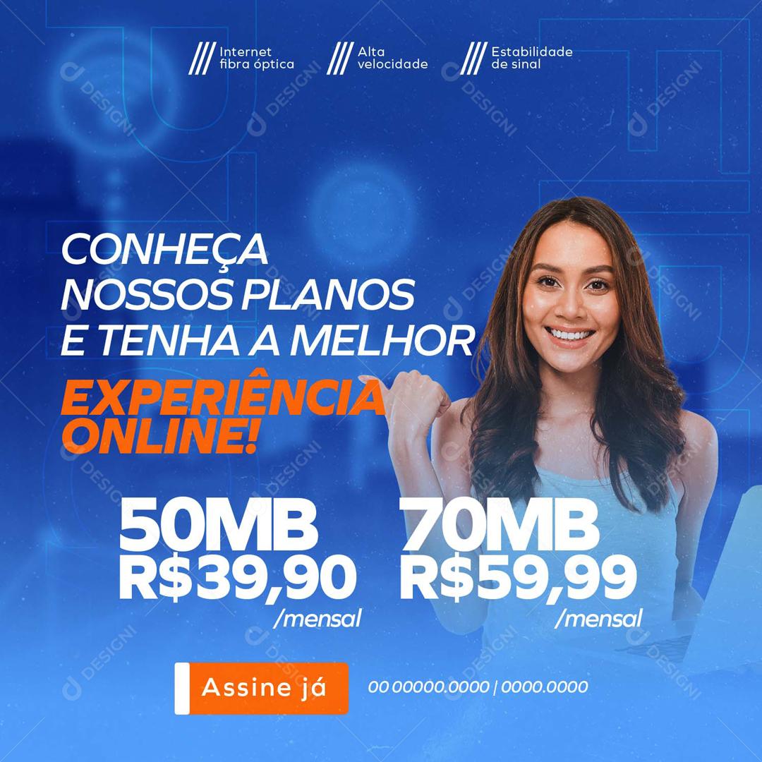 Conheço Um Dos Nossos Planos E Tenha A Melhor Experiência Social Media PSD Editável