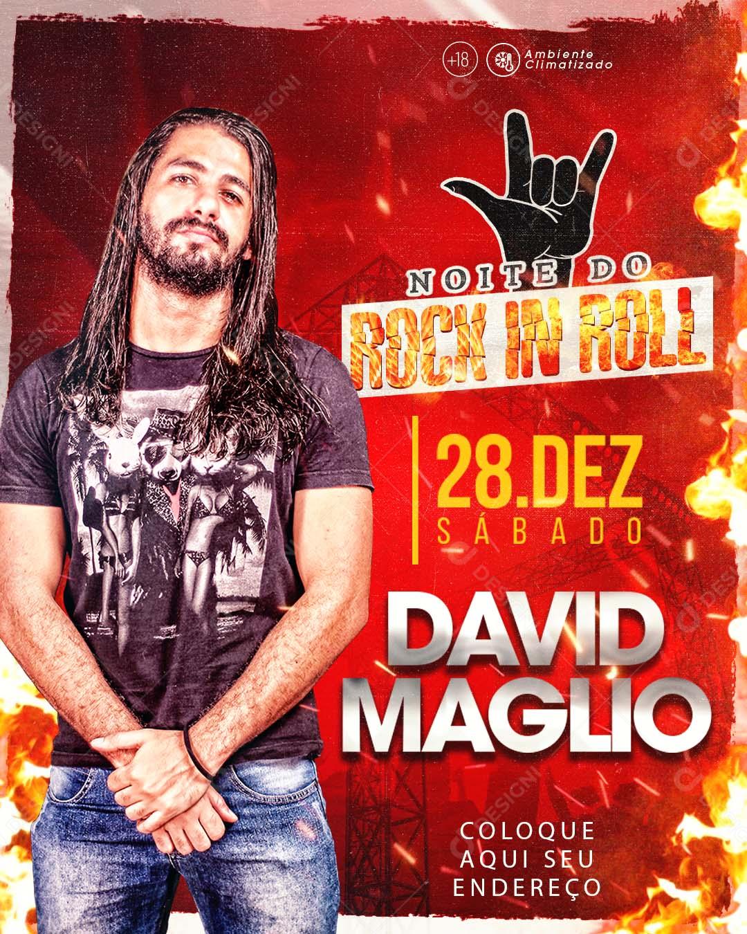 Feed Flayer Noite Do Rock In Roll David Maglio Social Media PSD Editável
