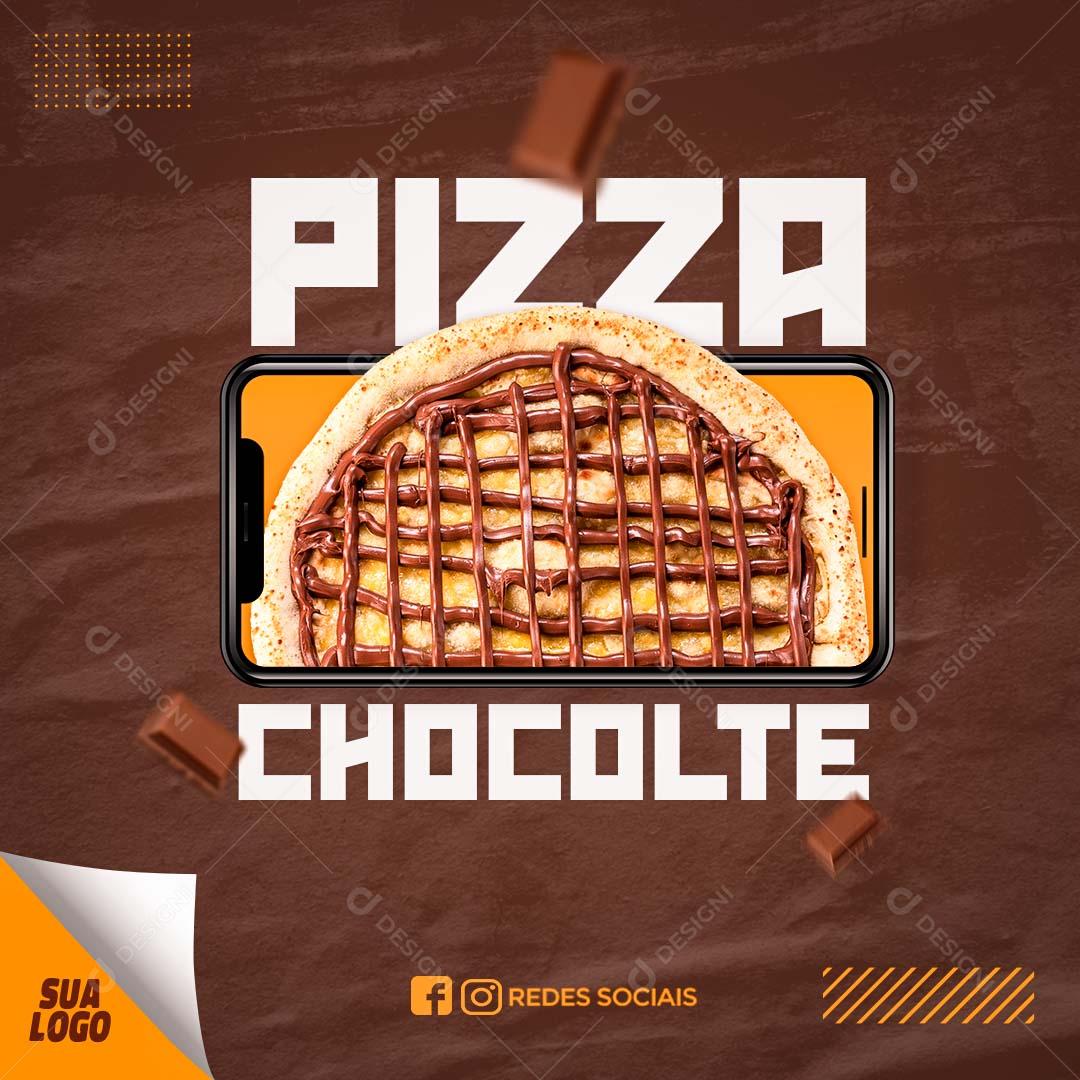 Social Media Feed Pizza De Chocolate PSD Editável