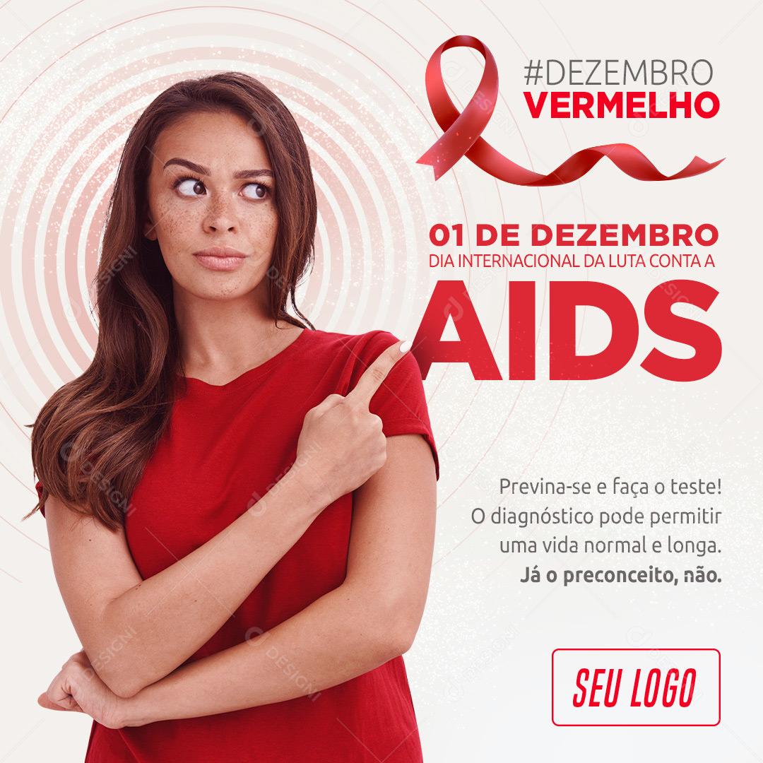 Social Media Dezembro Vermelho Luta Contra A  Aids PSD Editável