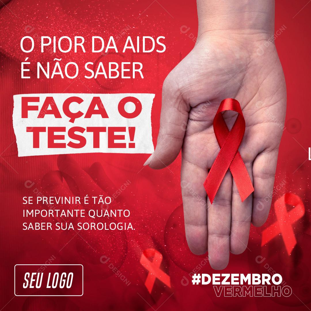 Social Media Luta Contra A Aids Dezembro Vermelho PSD Editável