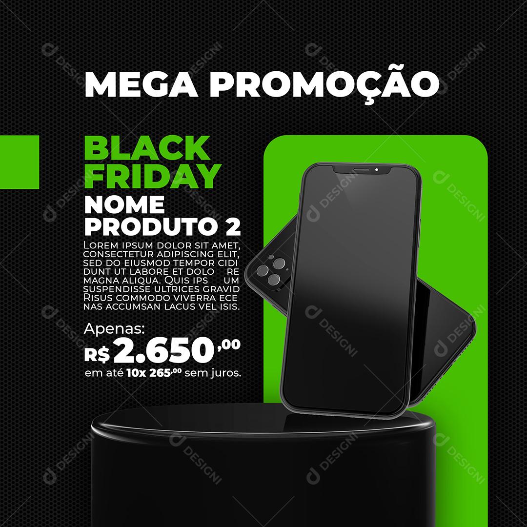 Social Media Black Friday Loja Mega Promoção SmarpPhone PSD Editável