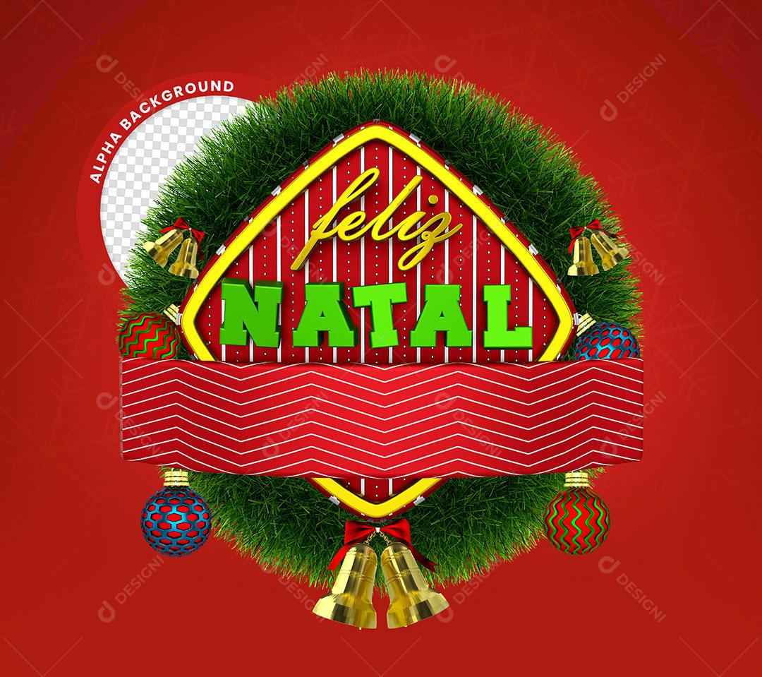 Feliz Natal Selo Natalino Para Composição PSD