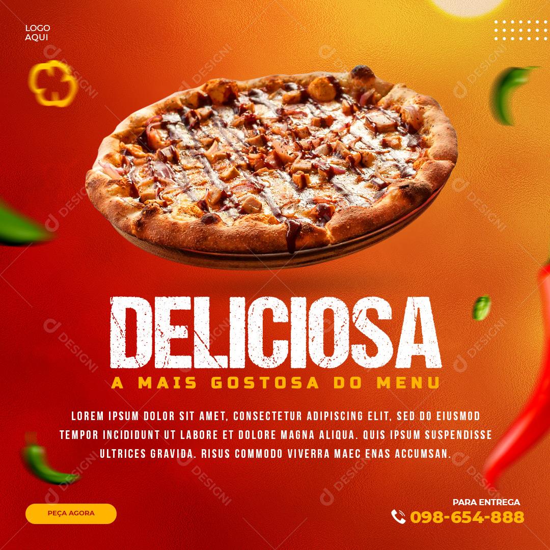 Social Media Pizzaria Deliciosa a Mais Gostosa do Menu PSD Editável