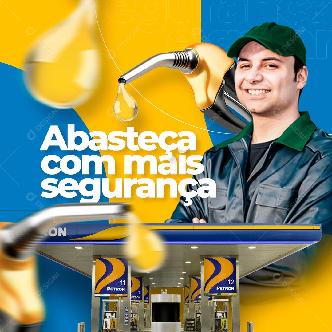 Post Posto De Gasolina Abasteça Com Mais Segurança Social Media PSD Editável