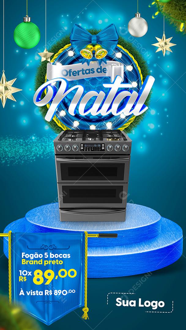 Post Ofertas De Natal Fogão Social Media PSD Editável