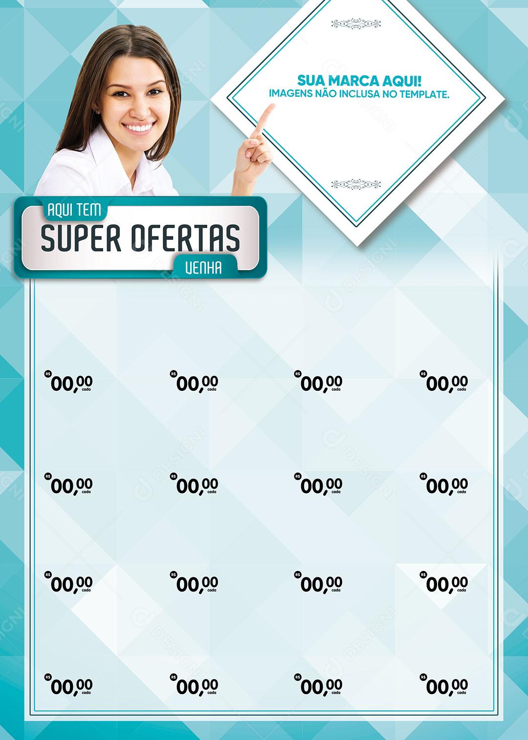 Social Media Template Encarte Supermercado Aqui Tem Super Ofertas Venha PSD Editável