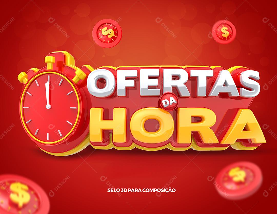 Selo 3D para Composição Ofertas Da Hora PSD