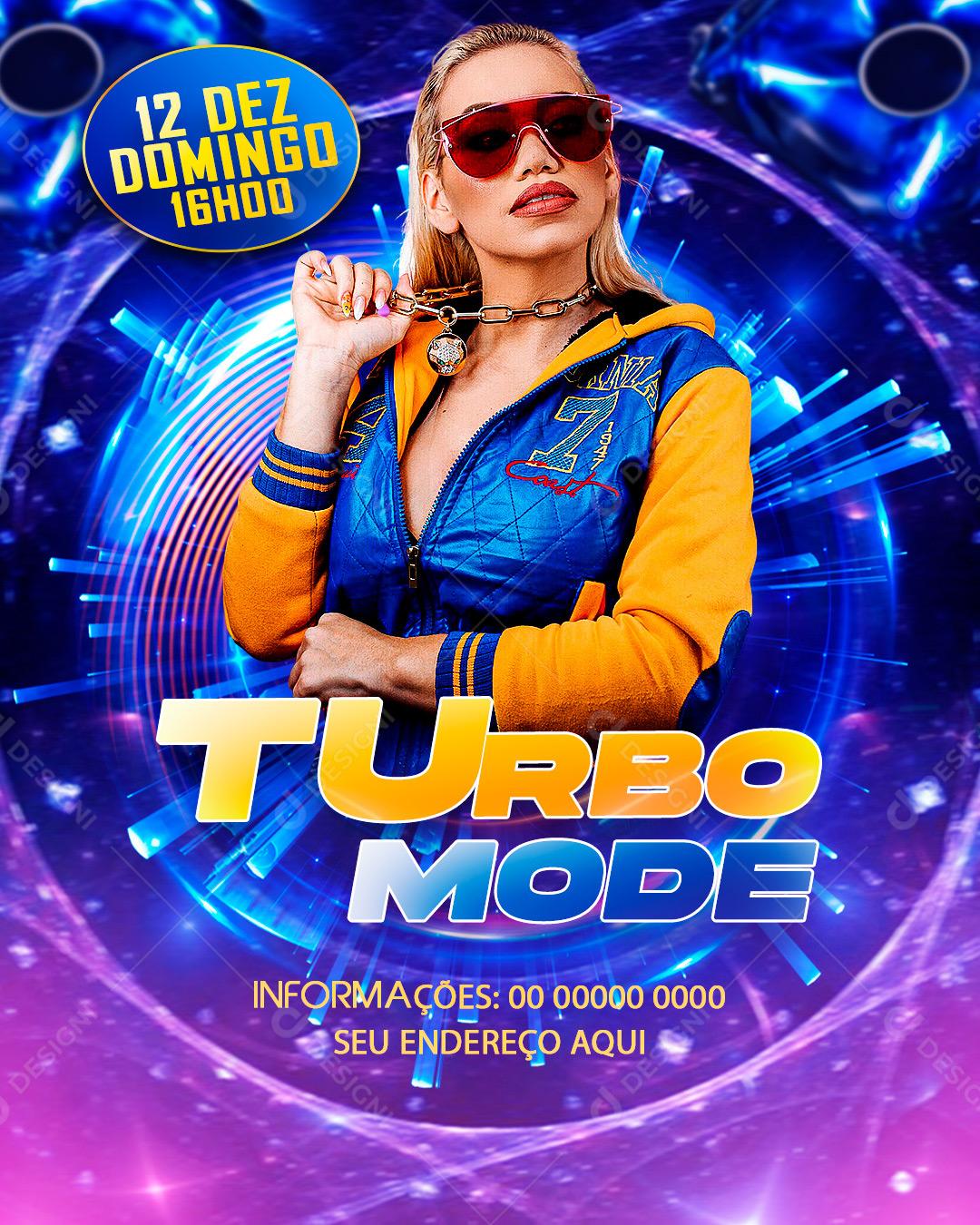 Flyers Social Media Turbo Mode Feed PSD Editável