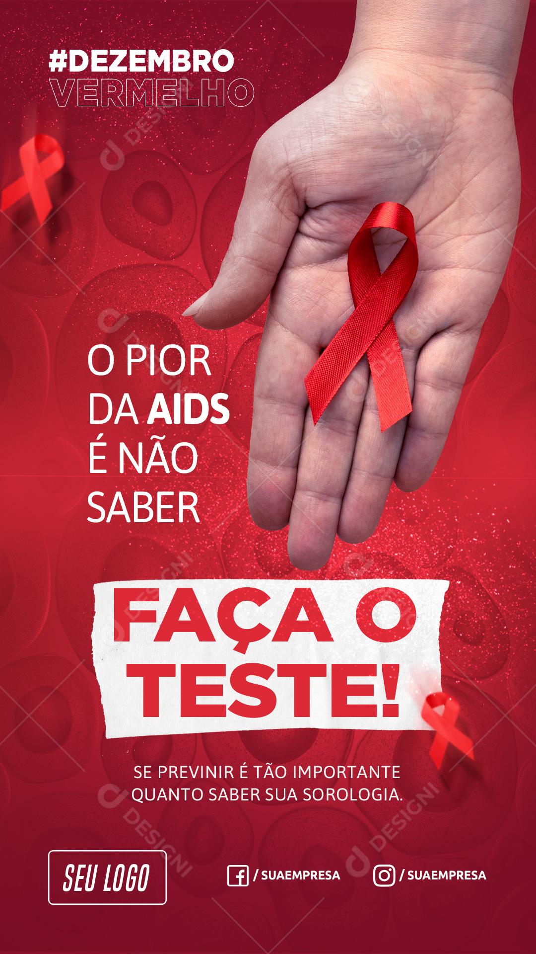 O Pior Da Aids é Não Saber Social Media PSD Editável