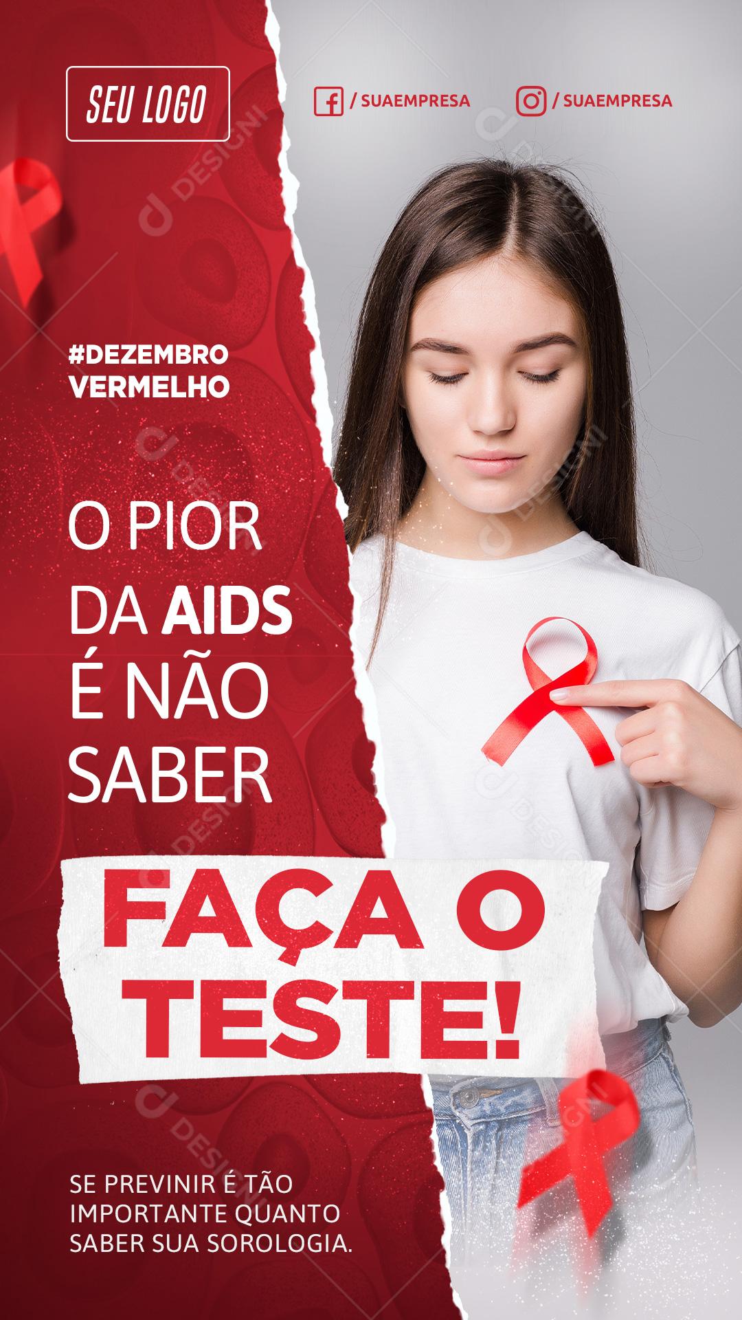 O Pior Da Aids é Não Saber Social Media PSD Editável