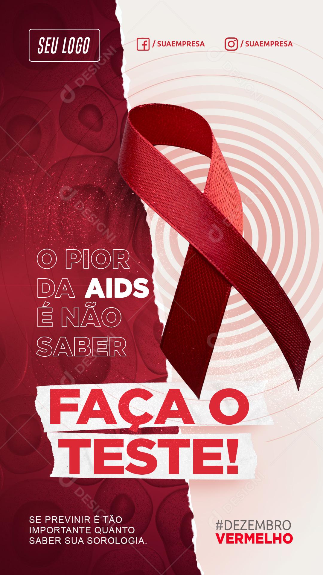 O Pior Da Aids é Não Saber Social Media PSD Editável