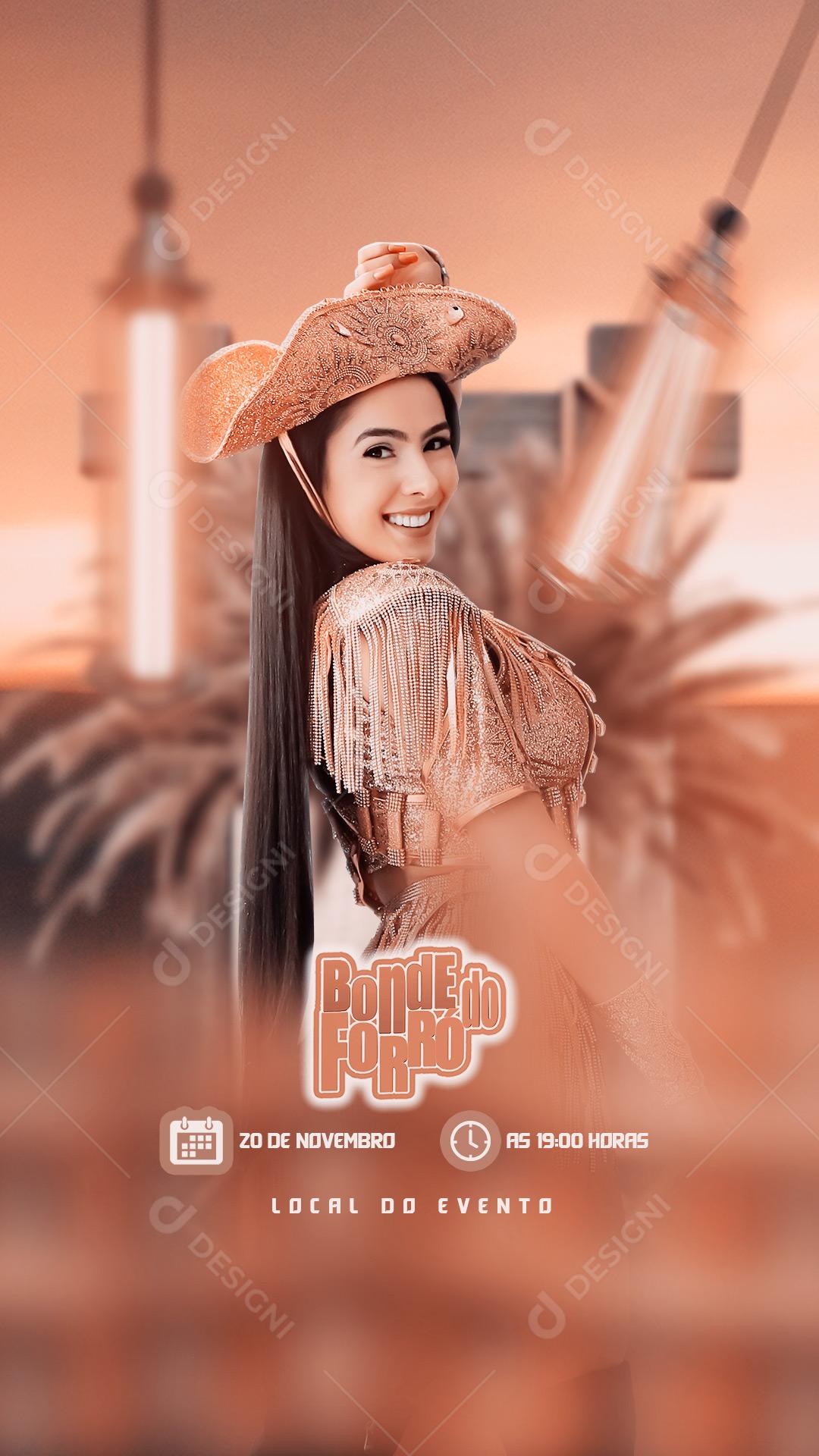 Flyer Banda Show Bonde do Forró Social Media PSD Editável