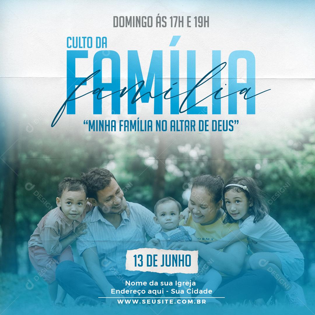 Sunday At 5pm and 7pm Family Worship Social Media Editable PSD