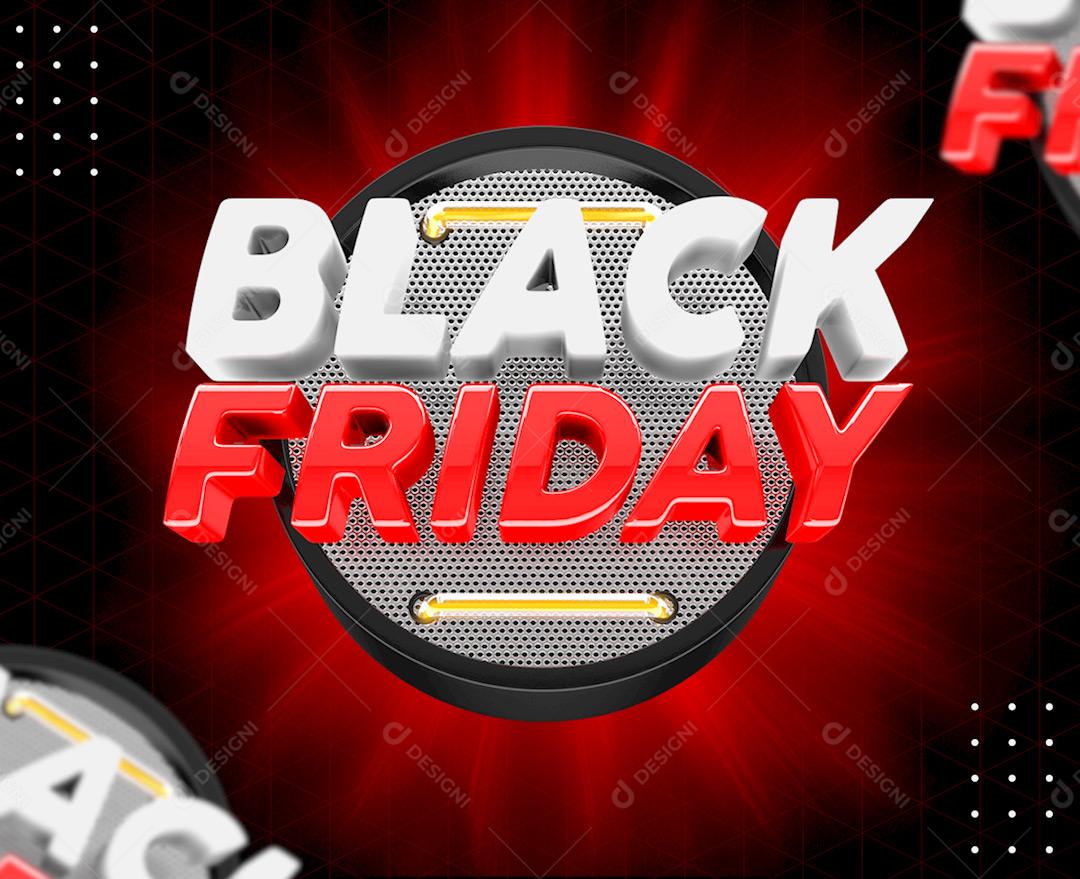 Black Friday Selo 3D Para Composição PSD Editável