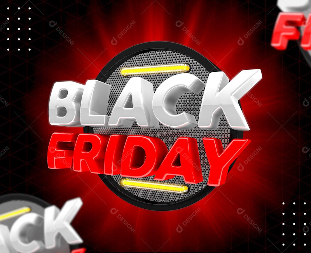 Black Friday Selo 3D Para Composição PSD Editável