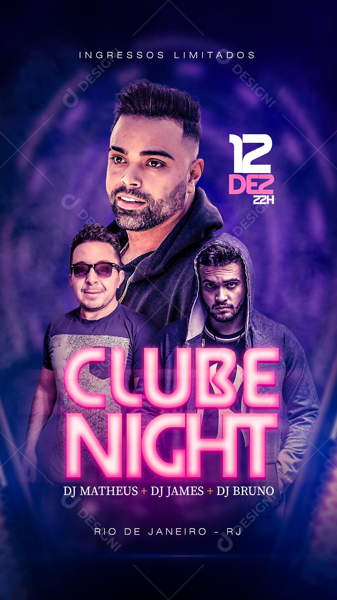 Feed Flyer Club Night Dj Matheus Social Media PSD Editável