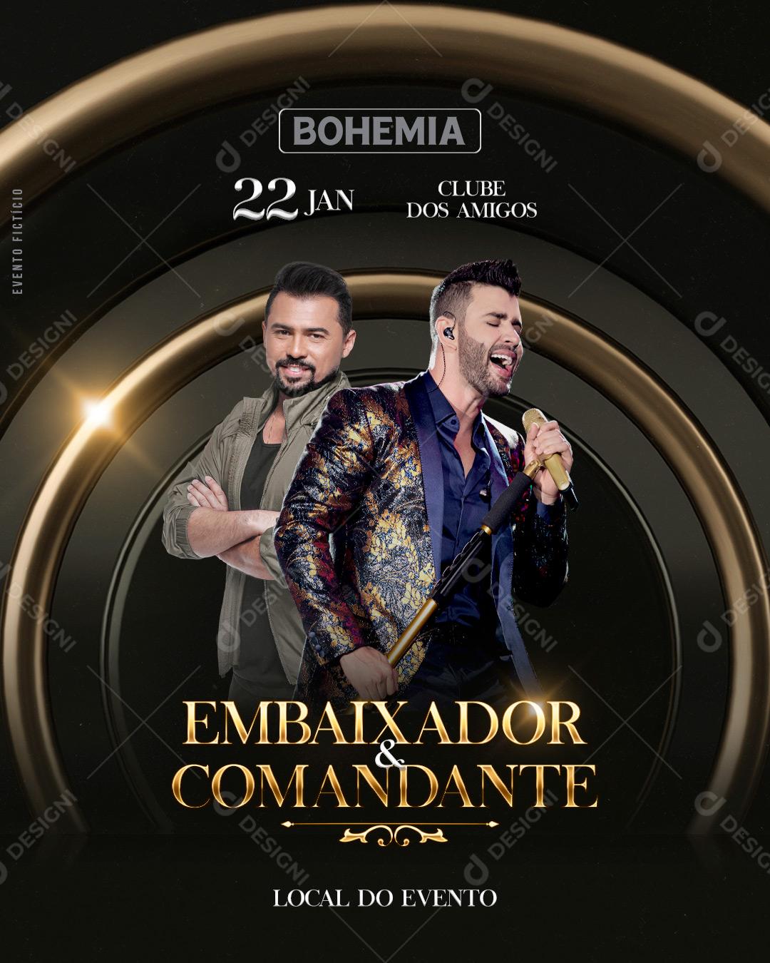 Social Media Flyer Embaixador e Comandante  Club Dos Amigos PSD Editável