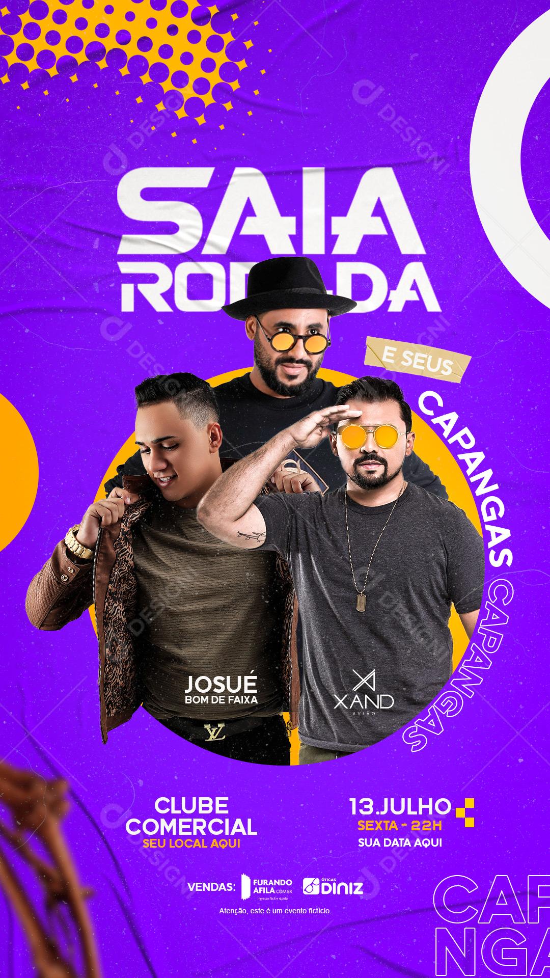 Social Media Flyers Show Evento Saia Rodada Stores PSD Editável