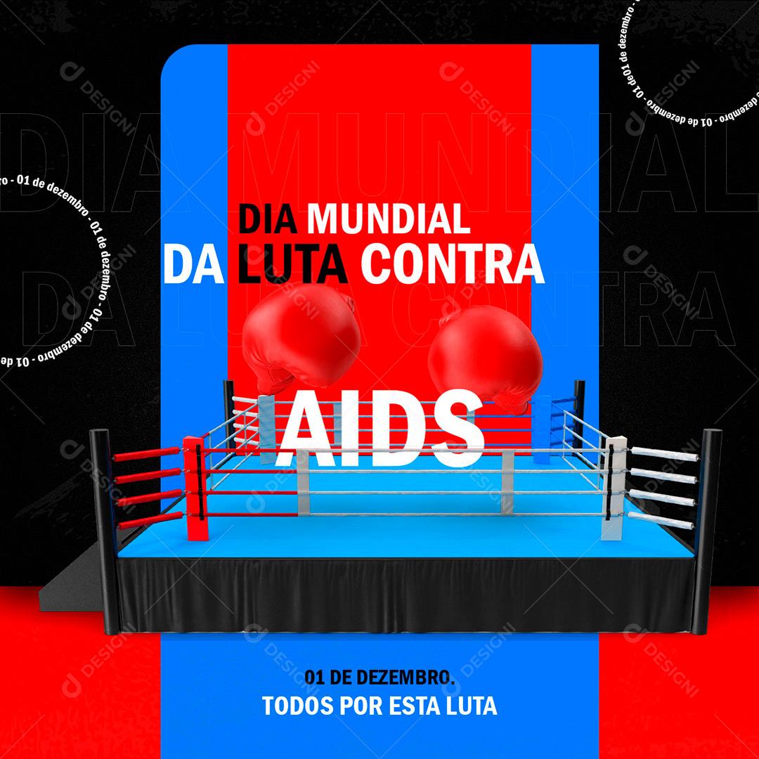 Social Media Aids Ringue Dia Mundial da Luta Contra Aids PSD Editável