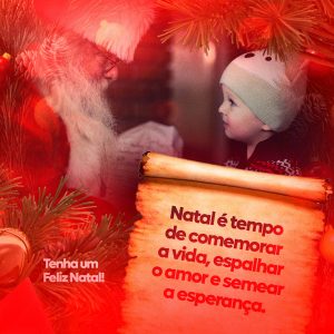 Post Feliz Natal É Tempo De Comemorar Social Media PSD Editável