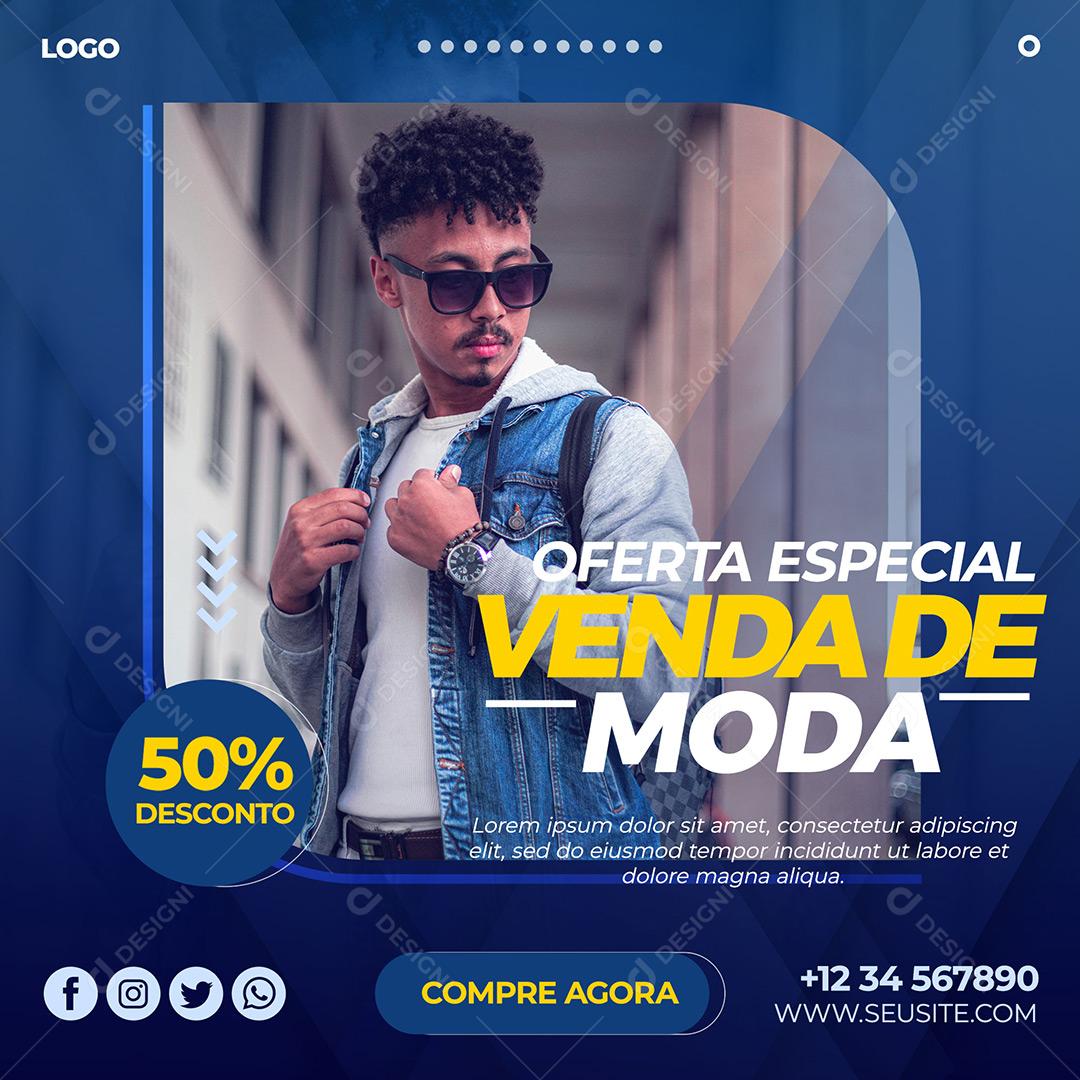 Social Media Lojas Vendas Modas Ofertas Especial 50% Desconto PSD Editável
