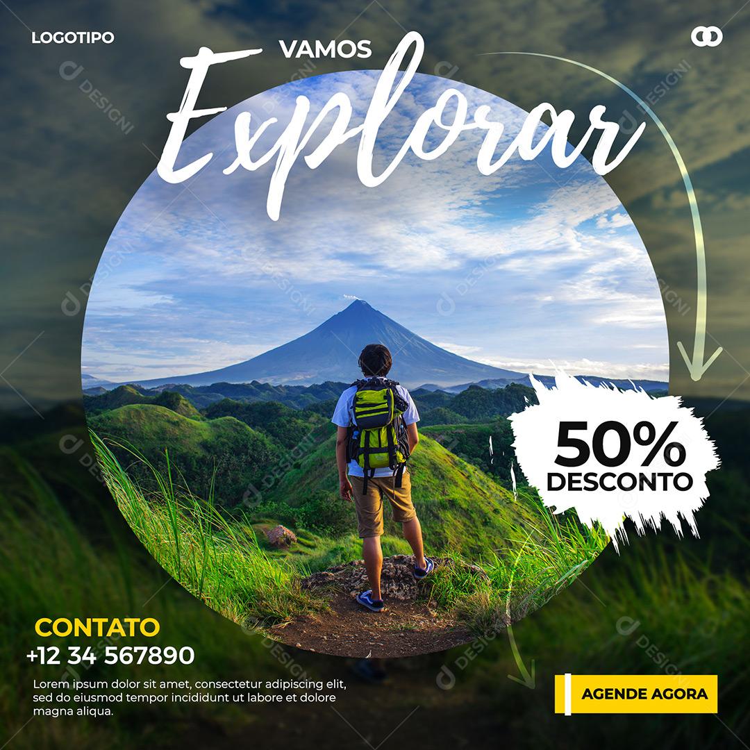 Social Media Viagens Vamos Explora Agenda PSD Editável