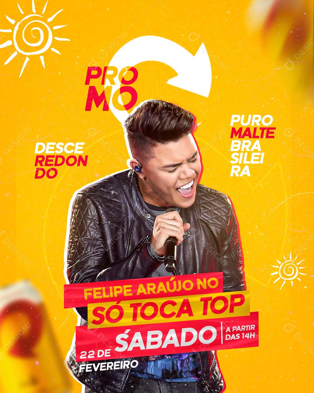 Flyers Social Media Shows Eventos Felipe Araújo PSD Editável